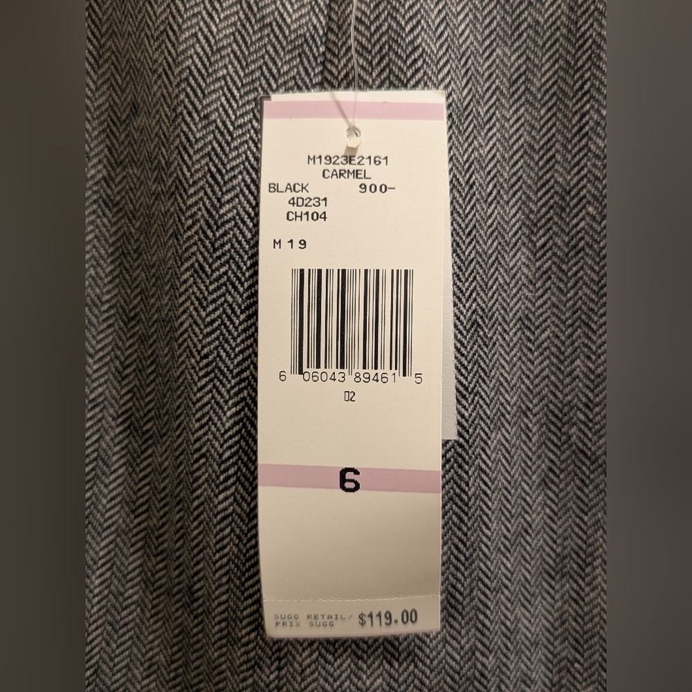 Jones New York Country Wool Blend Black/White Herringbone Embroidered Skirt- 6 - Picture 12 of 12